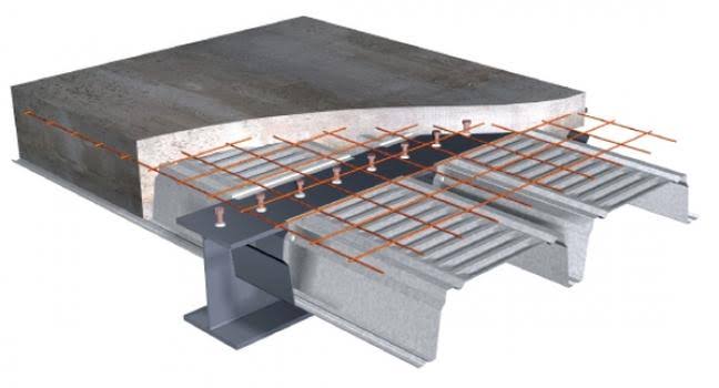 shows a typical composite floor system