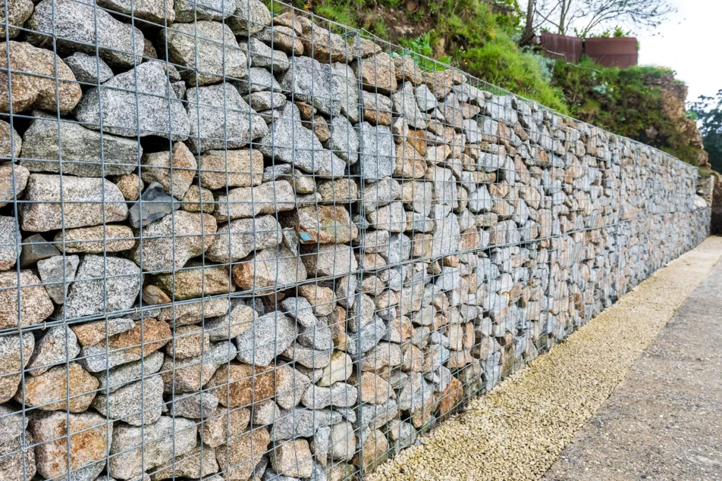 image of a gabion wall