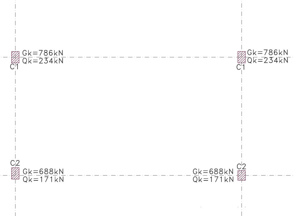  worked example to Eurocode 7 showing column application plan