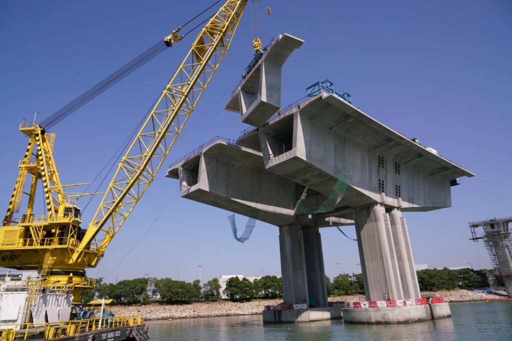 shows a typical precast beam bridges 