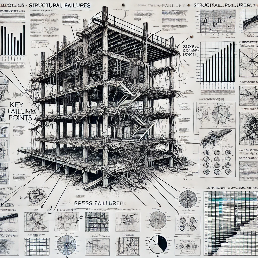 a forensic analysis chart for a collapsing building