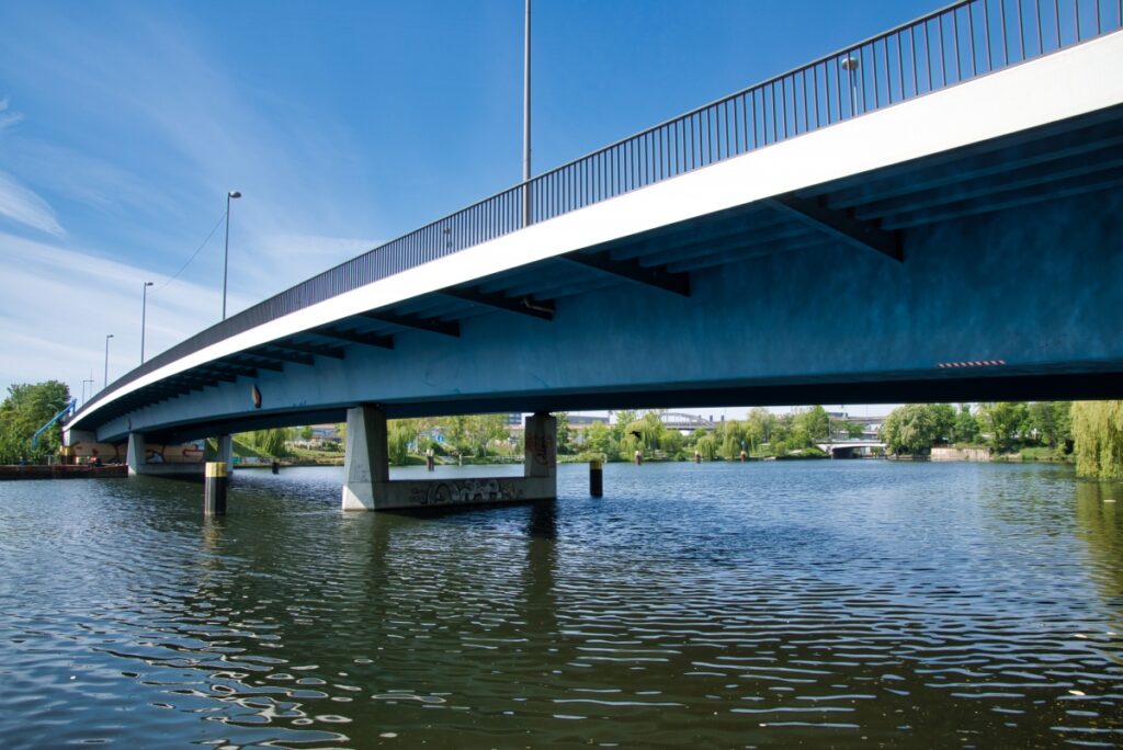 concrete beam bridge showing structural form 