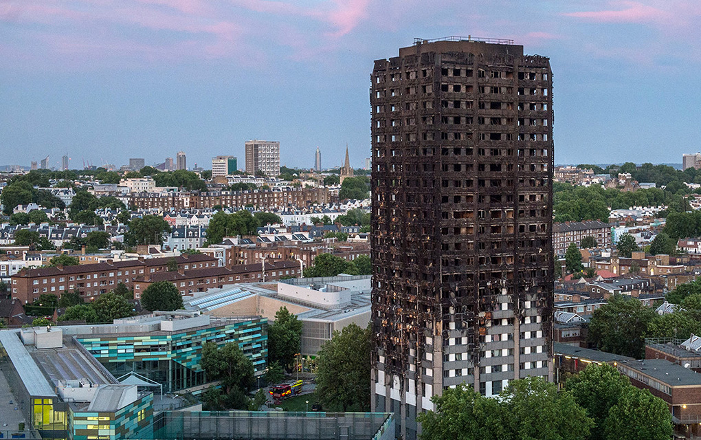 Image is showing the burnt grenfell tower 