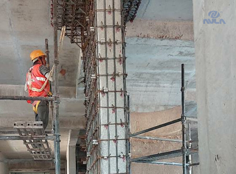 column jacketing using reinforced concrete